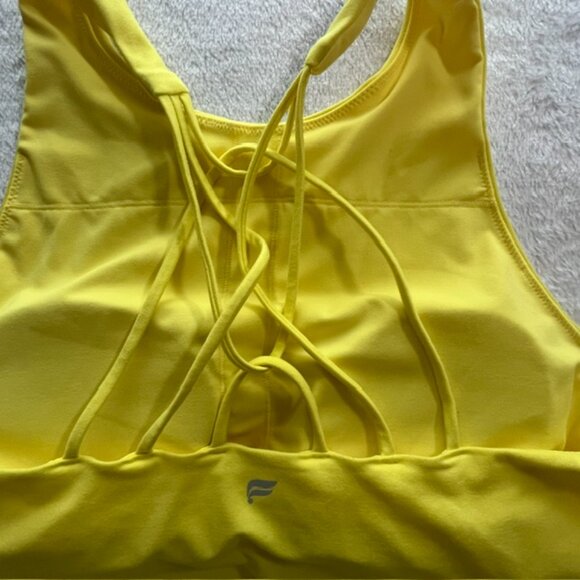 Fabletics Yellow Strappy Tank with Built in Bra- Size M - Picture 4 of 12